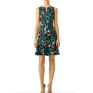Kate Spade Jardin Tile Jacquard Dress Floral Fit & Flare Sleeveless Size 8